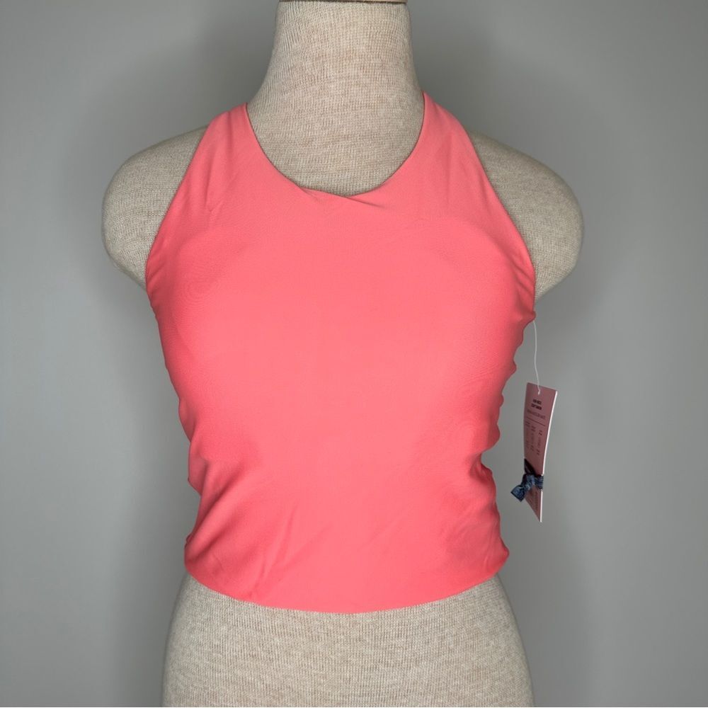 Athleta Girl High Neck Crop Tankini Coral Color Size XXL/16